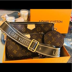 LV Pochette Crossbody Bag, khaki green